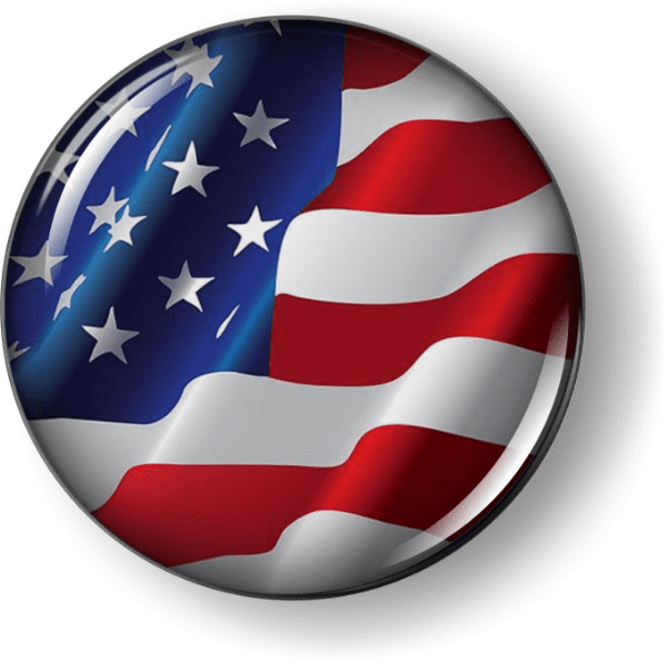 Waiving American Flag 3D Domed Emblem